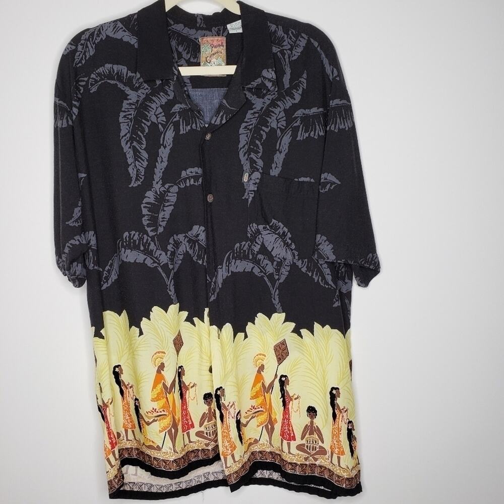 Pineapple Connection Button Down Tropical Printed Shirt Large